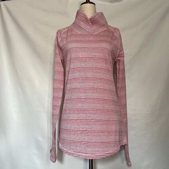 Under Armour Funnel Neck Womens Top Size XS Athleisure Stripe Pullover Cold Gear - Picture 12 of 13